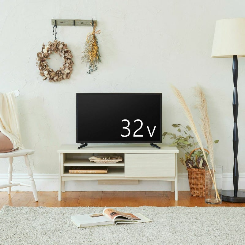 [43V型までのテレビ対応テレビ台]43V型までのテレビが置ける幅100.1cm。一人暮らしのお部屋にちょうどいいサイズのテレビ台です。※お使いのテレビのサイズ・重量を必ずお確かめください。