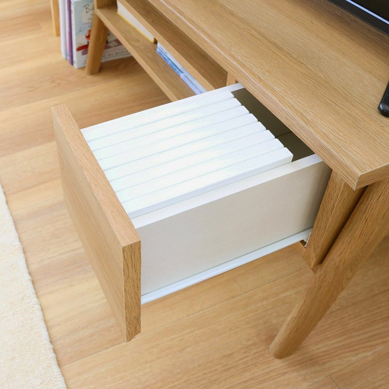 [引き出し収納]DVDやリビング小物の収納に使える引き出し収納。DVDはタイトル面を上にして約10枚収納できます。※画像はNA色