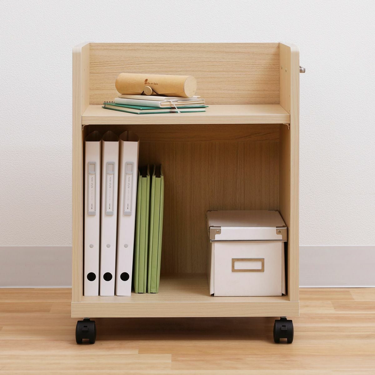 サイドワゴン ラック 幅45cm 高さ60cm ナチュラルブラウン キャスター