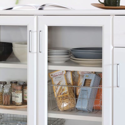 収納物が見やすいガラス扉