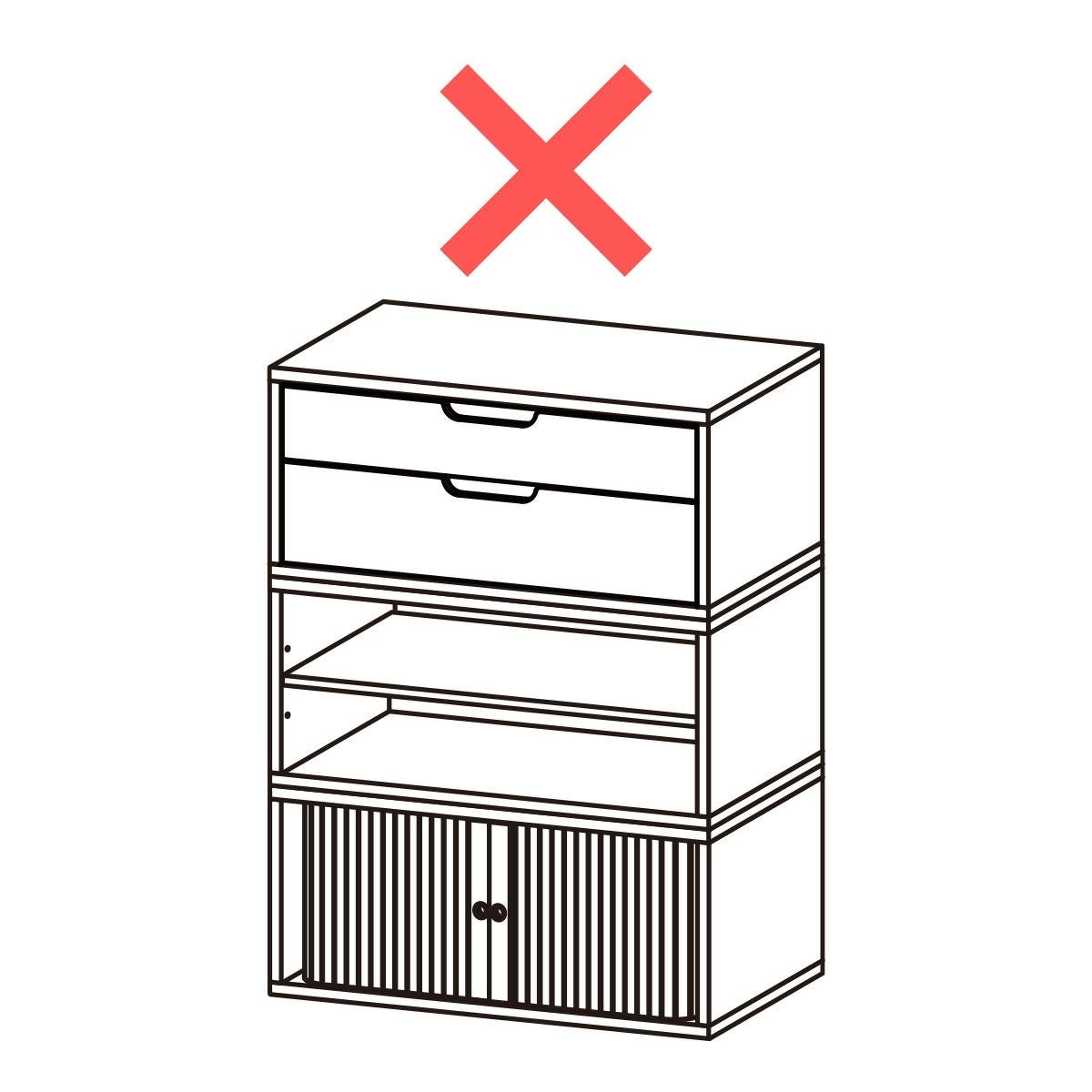 キッズ用チェスト 子供服収納 幅91cm 高さ38cm アイボリー グレー 引出