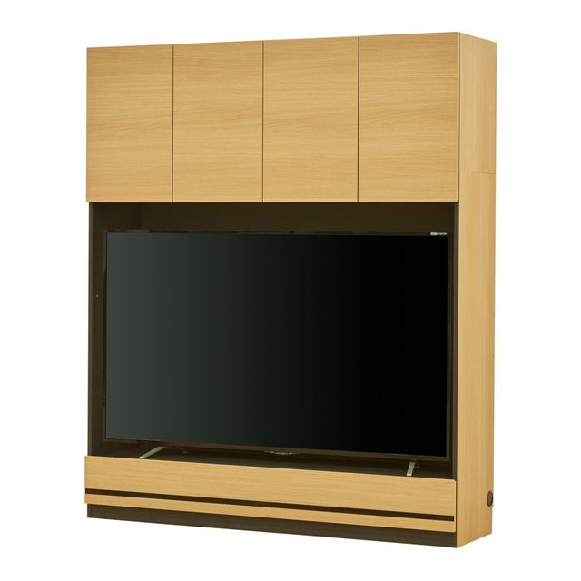 国産 壁面収納 テレビ台 幅150cm 高さ180cm ナチュラルブラウン 65V型 