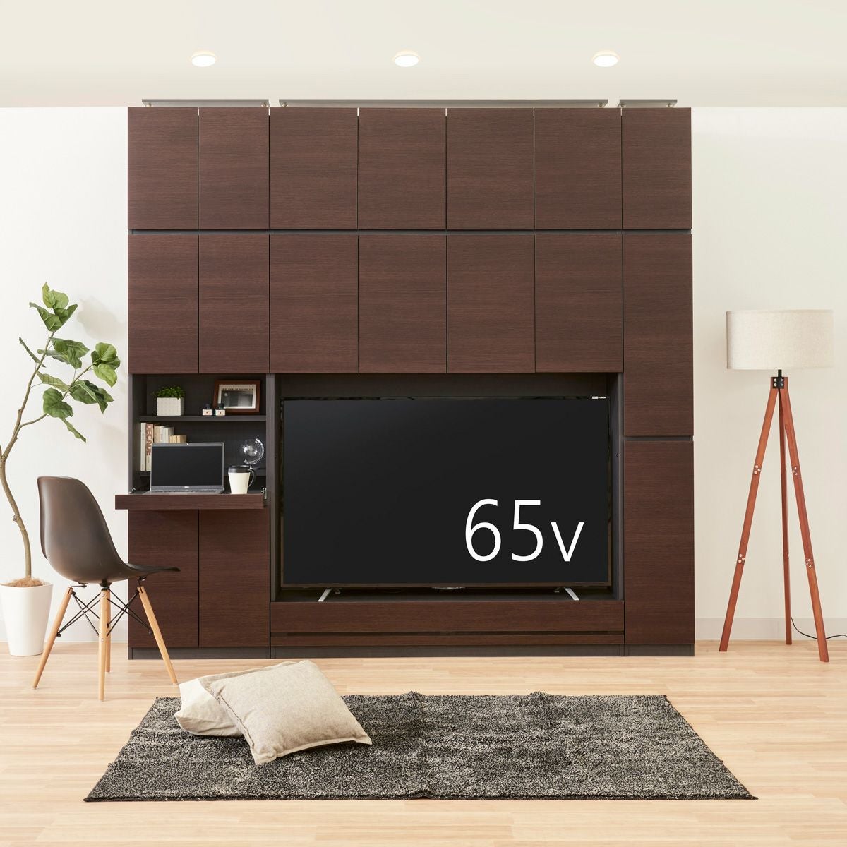 テレビ台　兼収納棚 テレビ台 壁面収納 幅190cm 高さ180cm ハイタイプ 完成品 大容量