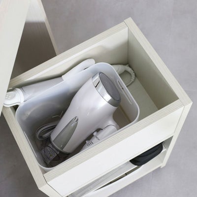 ドライヤーなどは上部スペースに