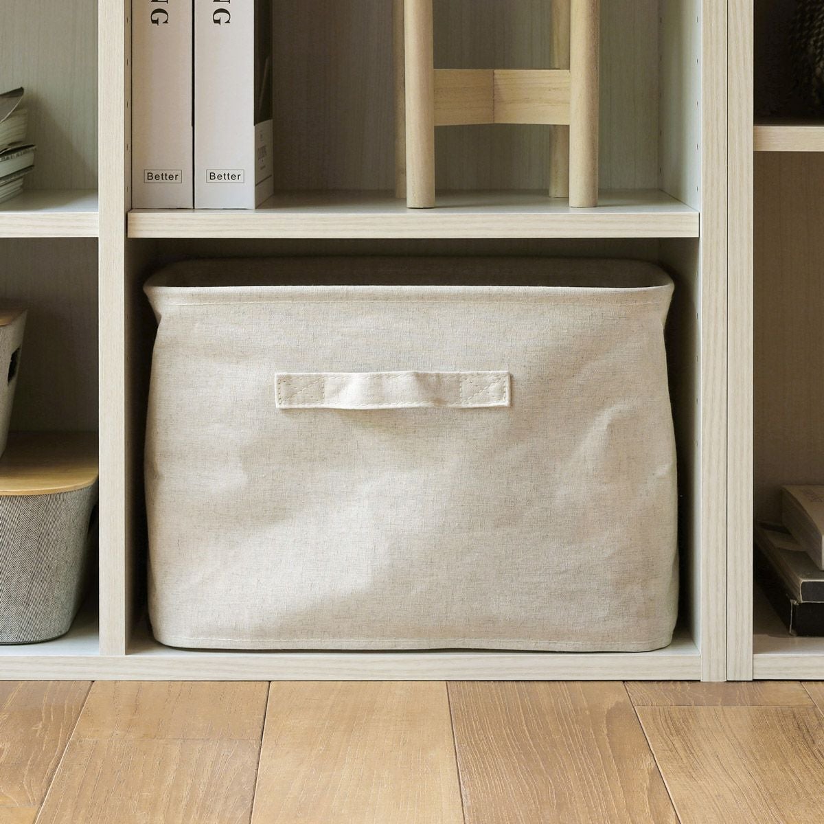 フリーラック 幅84cm 高さ180cm ホワイト 白木目 本棚 シェルフ