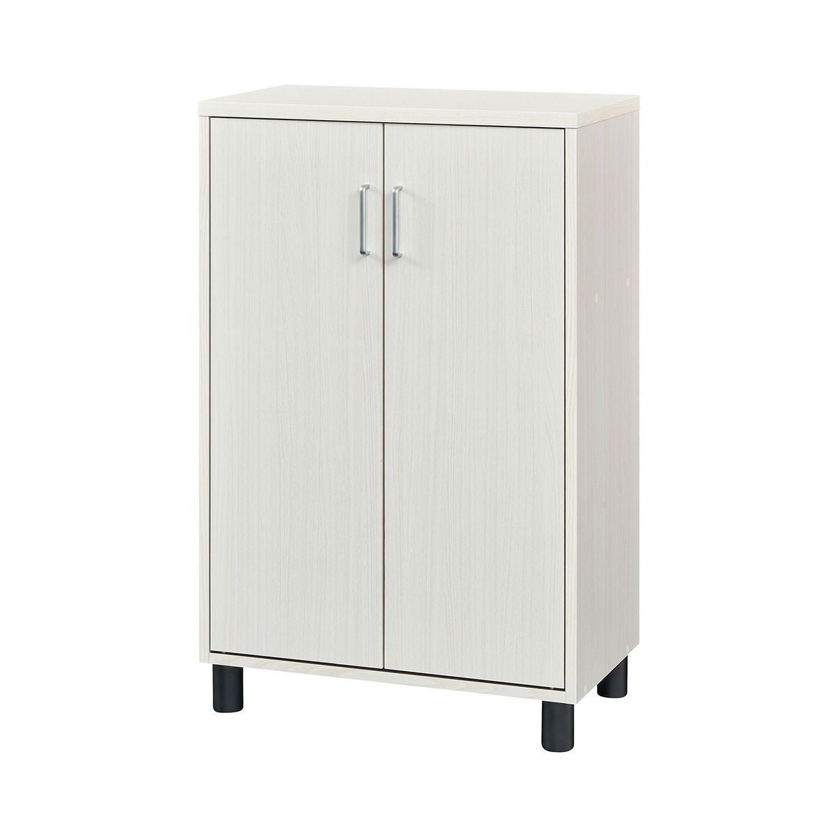 白井産業 下駄箱 シューズボックス ホワイト FUL-1065D WH フルニコ 下駄箱 シューズボックス 幅63cm 高さ99cm ホワイト 白木目 扉 約18足