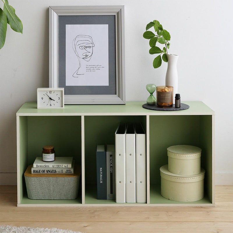 [横置きもできます]横置きにすれば、A4サイズのファイルも収納可。お部屋のスペースや用途に合わせて使うことができます。※画像はLTK-9045-GR