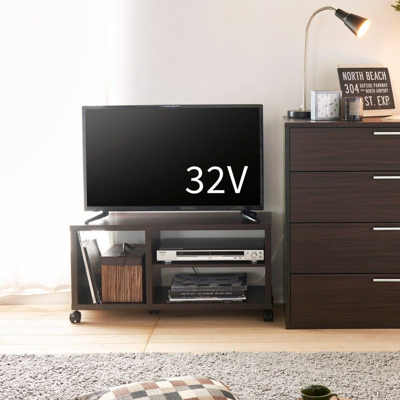 [32V型までのテレビ対応コンパクトテレビ台]32V型までのテレビが置ける幅79.7cm。一人暮らしのお部屋にちょうどいいコンパクトサイズのテレビ台です。※お使いのテレビのサイズ・重量を必ずお確かめください。