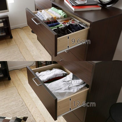 深さが異なる2サイズの引出