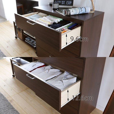 深さが異なる2サイズの引出