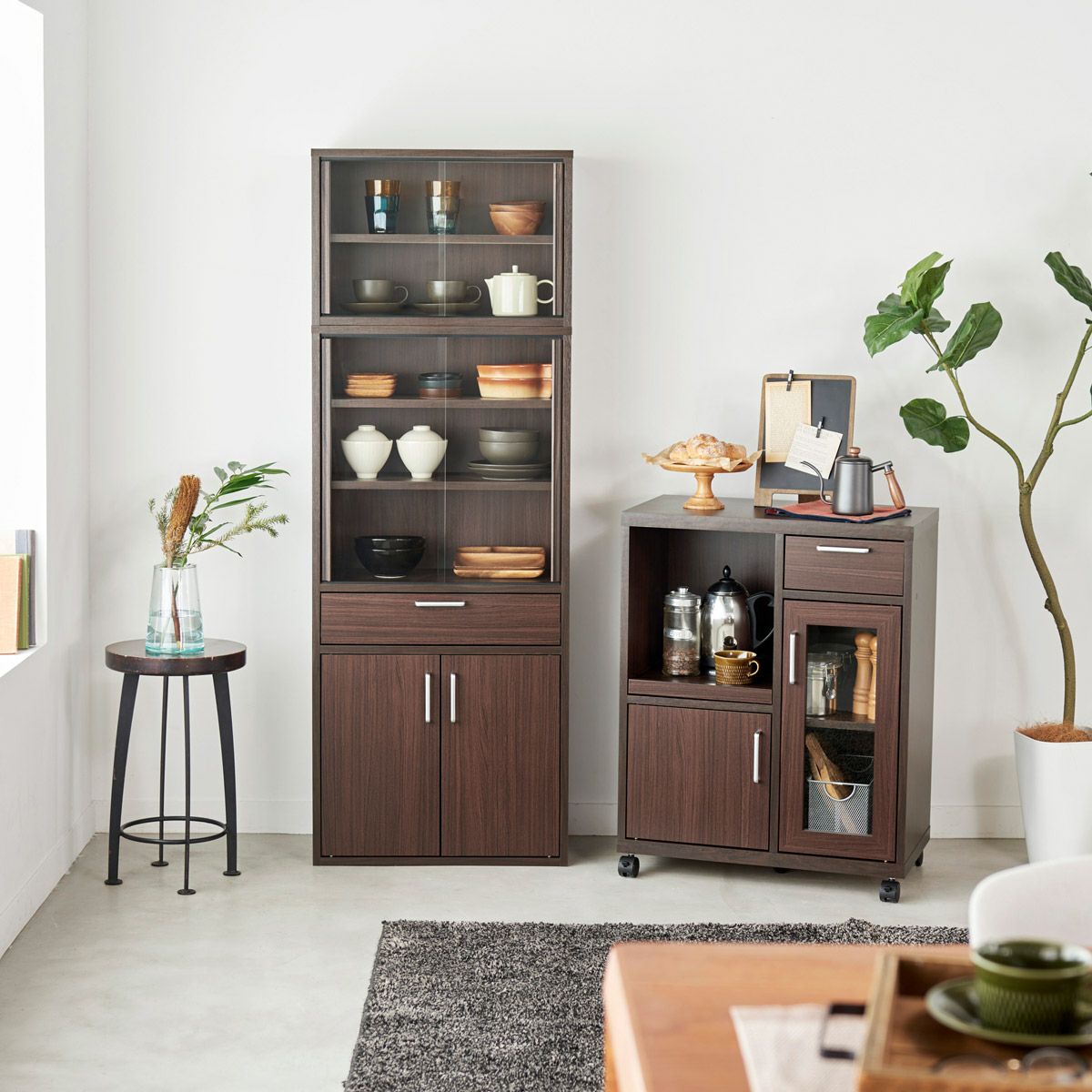 チェスト タンス 幅79cm 高さ80cm ダークブラウン ワイドタイプ 引出4