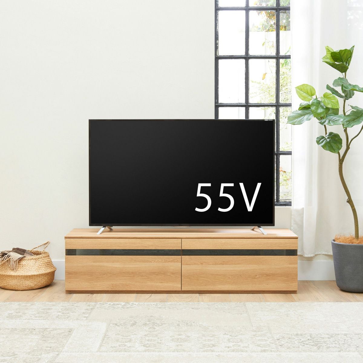 テレビ台 幅150cm 高さ37cm ナチュラルブラウン 65V型対応 TVボード