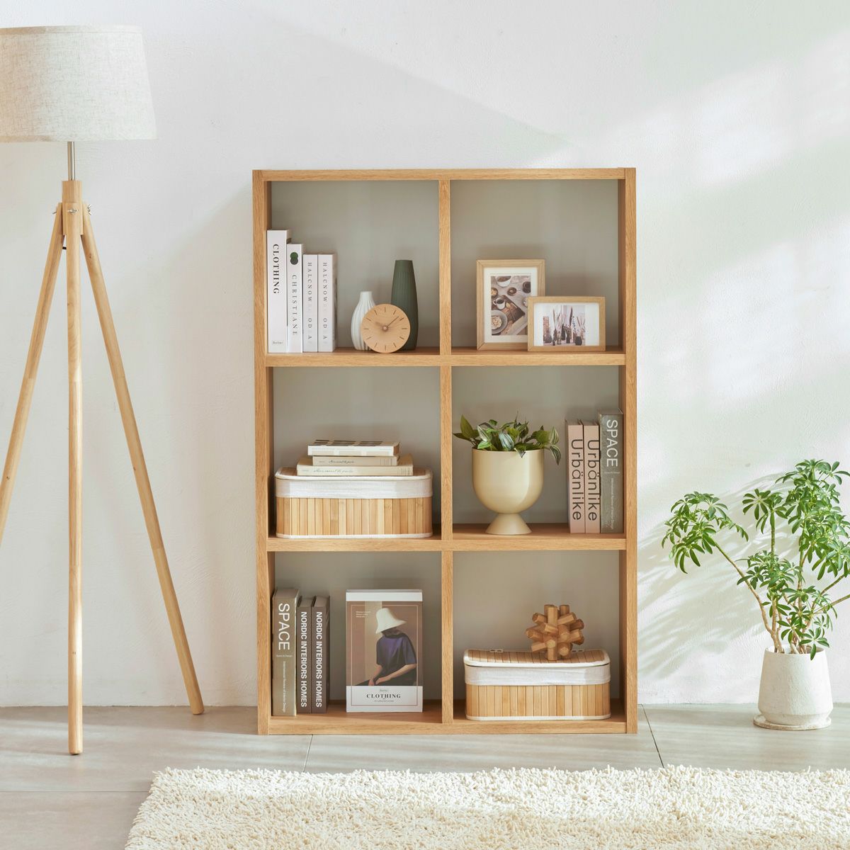 フリーラック 幅84cm 高さ84cm ナチュラルブラウン マス目ラック