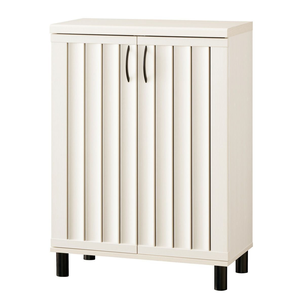 下駄箱 シューズボックス 幅75cm 高さ103cm ホワイト 白木目 通気性