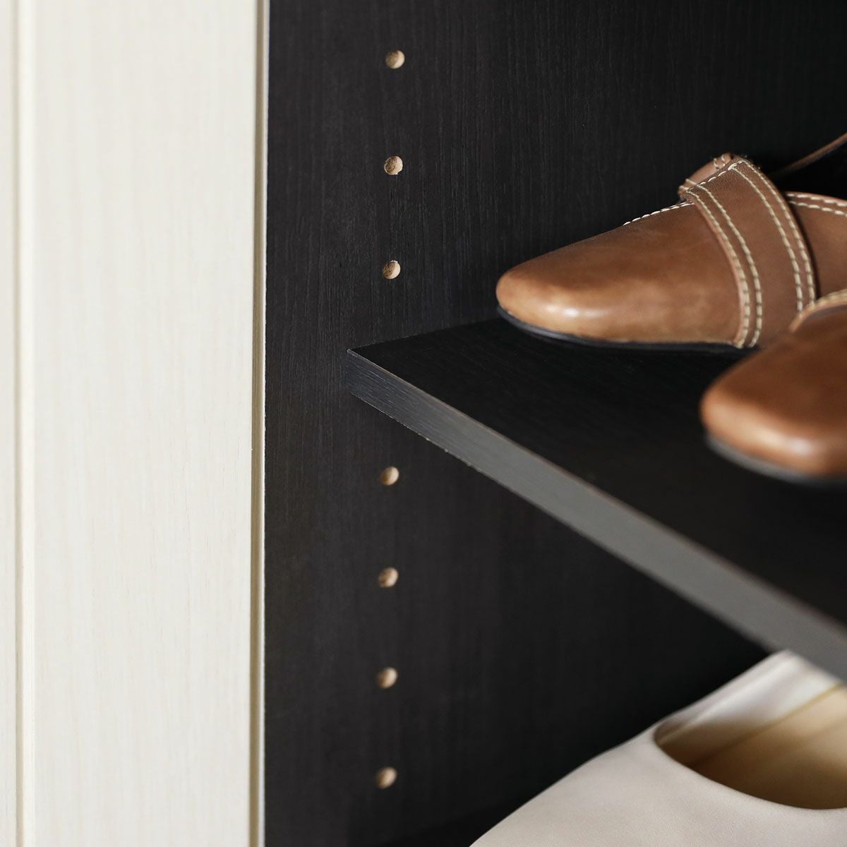 下駄箱 シューズボックス 幅75cm 高さ103cm ホワイト 白木目 通気性