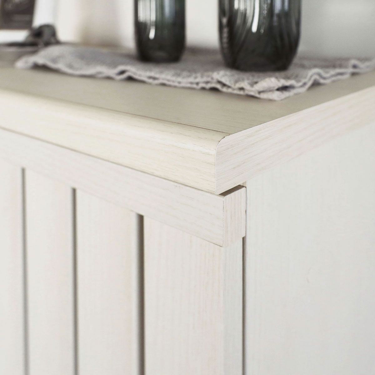 下駄箱 シューズボックス 幅75cm 高さ103cm ホワイト 白木目 通気性