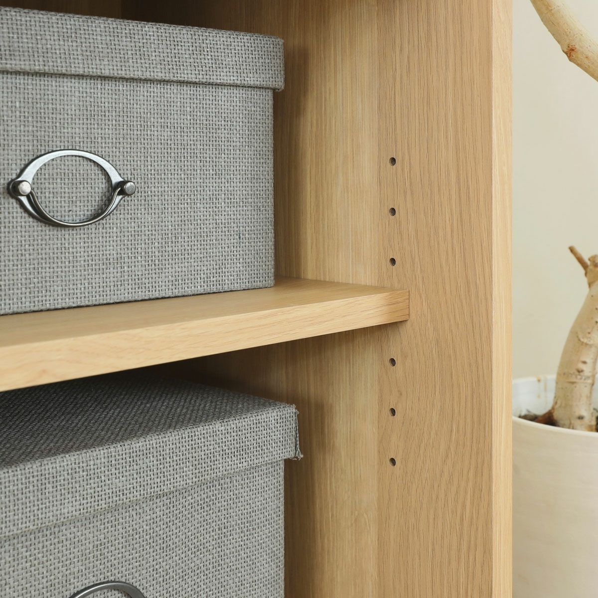 キャビネット 棚 幅117cm 高さ118cm ナチュラルブラウン 引き戸 飾り棚