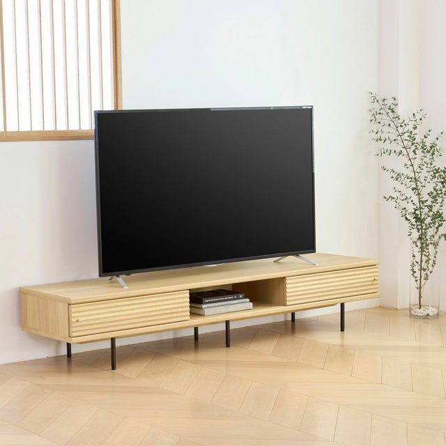 テレビ台 幅176cm 高さ34cm 75V型対応 TVボード ローボード ナチュラル 