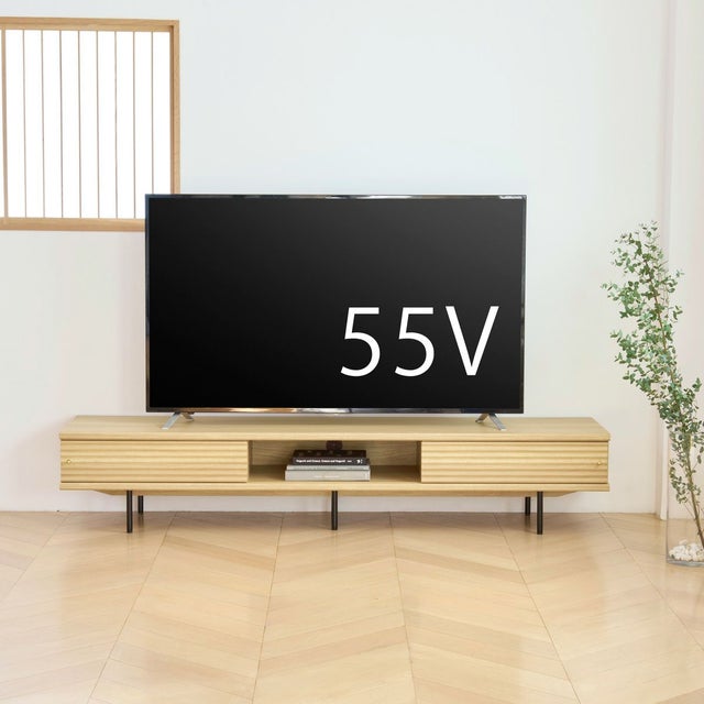 テレビ台 幅176cm 高さ34cm 75V型対応 TVボード ローボード ナチュラル 