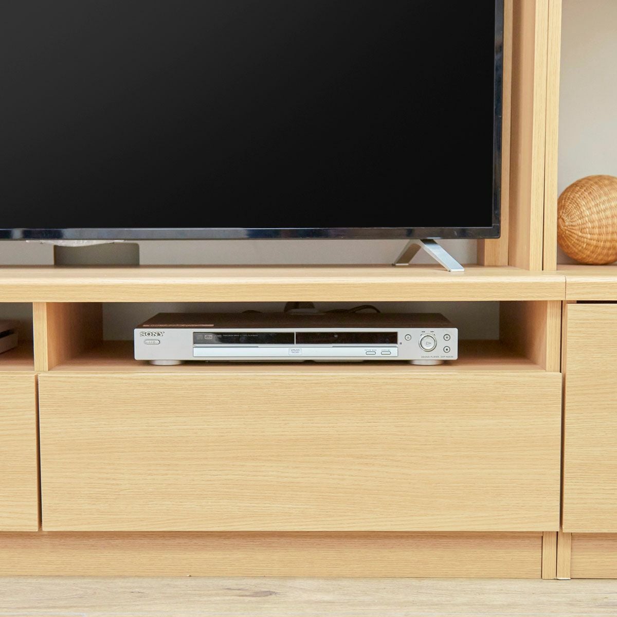 壁面収納 テレビ台 キャットウォーク 幅135cm 高さ185cm ナチュラル