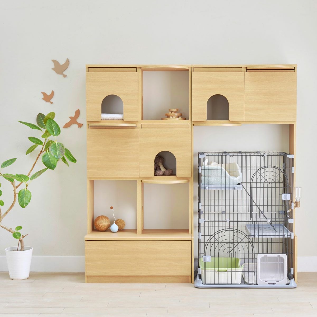 追加ステップ 猫用 ニャコモ専用 ナチュラルブラウン キャットウォーク
