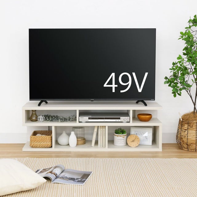 テレビ台 幅119cm 高さ39cm ホワイト 白木目 50V型対応 TVボード 