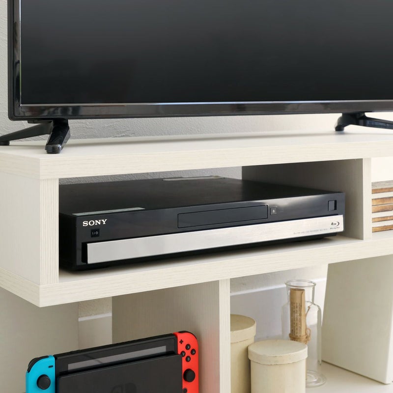 [AV機器の収納]DVDレコーダーや横置きゲーム機は、中棚に収納できます。