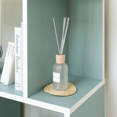 狭い方の棚は小さな物をディスプレイ