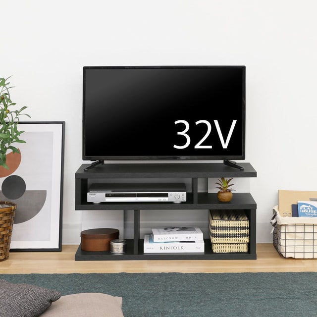 テレビ台 幅79cm 高さ39cm ブラック 黒木目 32V型対応 TVボード 
