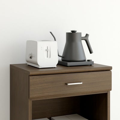 天板はキッチン家電や小物置き場に