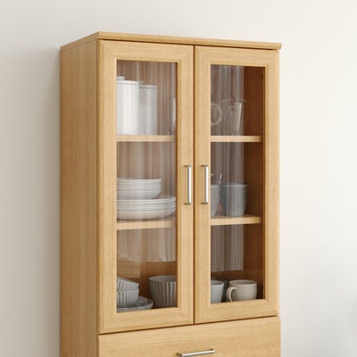 収納物が見やすいガラス扉