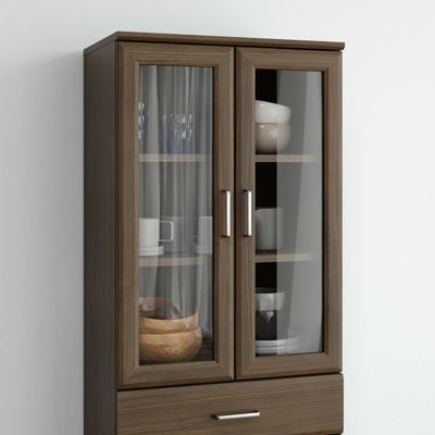 収納物が見やすいガラス扉