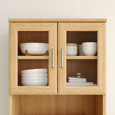 収納物が見やすいガラス扉