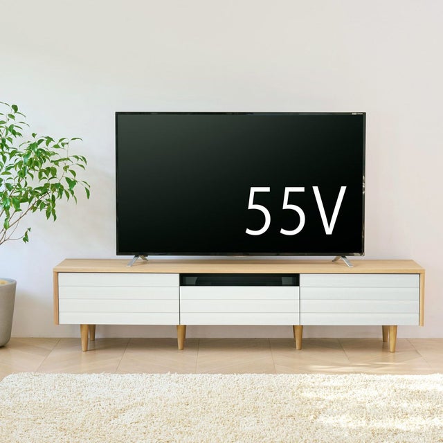 テレビ台 幅180cm 高さ42cm 75V型対応 TVボード ローボード ホワイト 