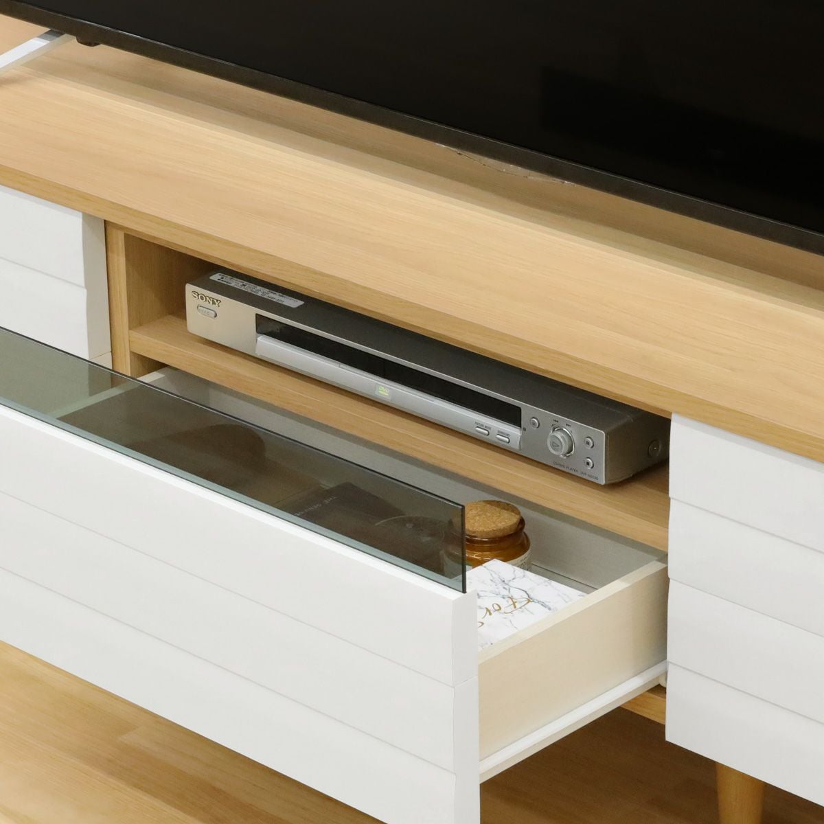 テレビ台 幅180cm 高さ42cm 75V型対応 TVボード ローボード ホワイト