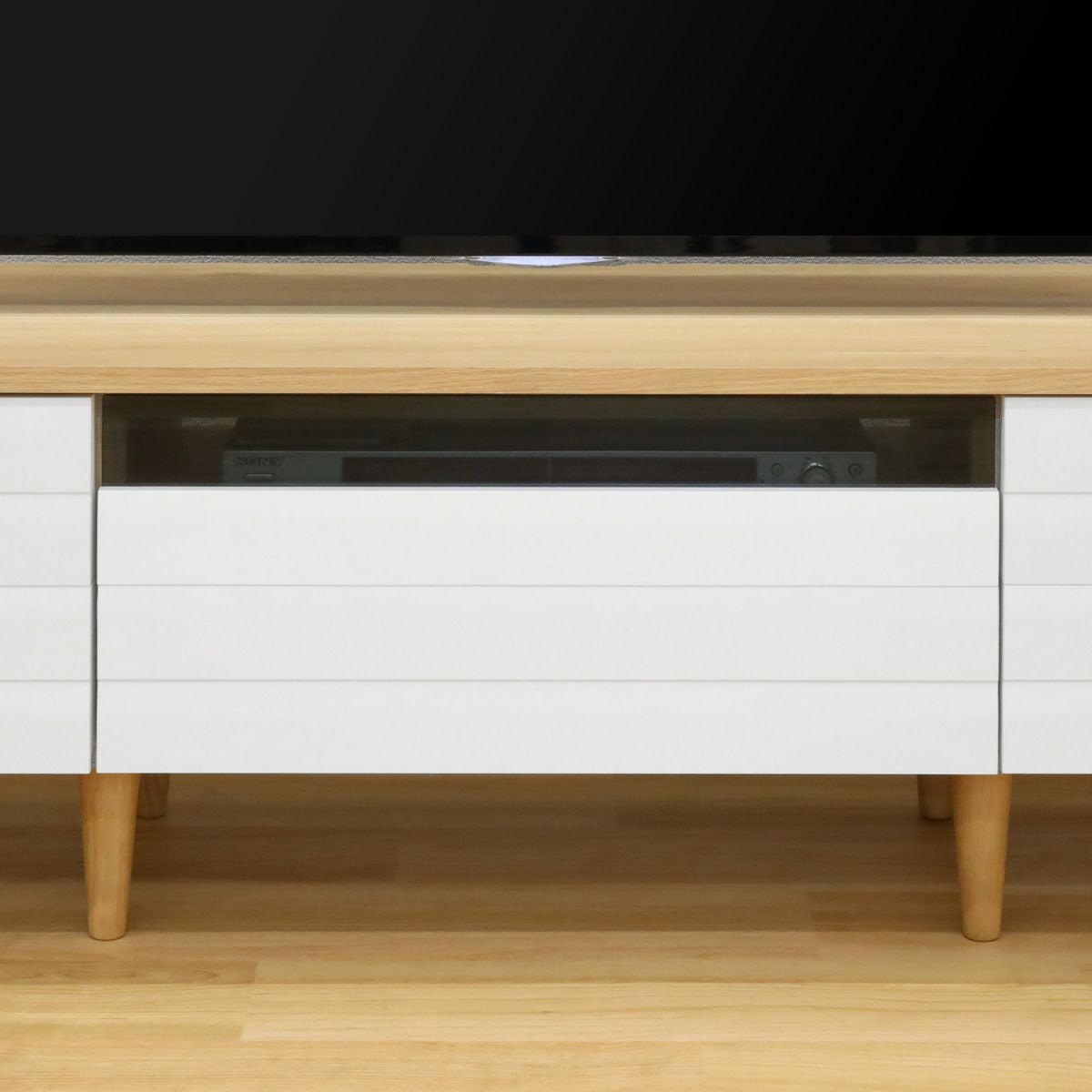 180cmモダンテレビ台 ホワイトとナチュラルウッド テレビ台 幅180cm 高さ42cm 75V型対応 TVボード ローボード ホワイト