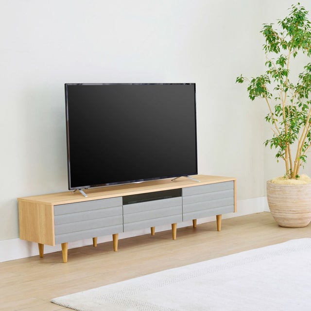 テレビ台 幅180cm 高さ42cm 75V型対応 TVボード ローボード グレー 