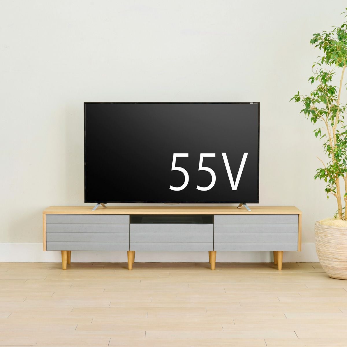 テレビ台 テレビ台 幅180cm 高さ42cm 75V型対応 TVボード ローボード グレー