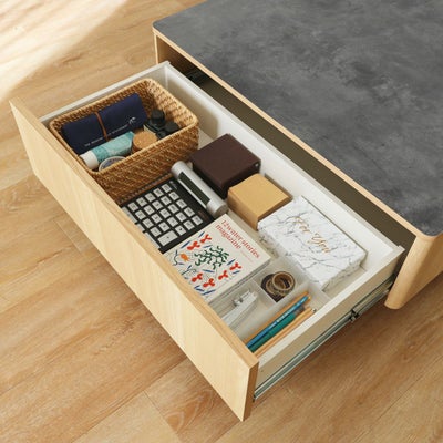 リビングが片付く広々引き出し