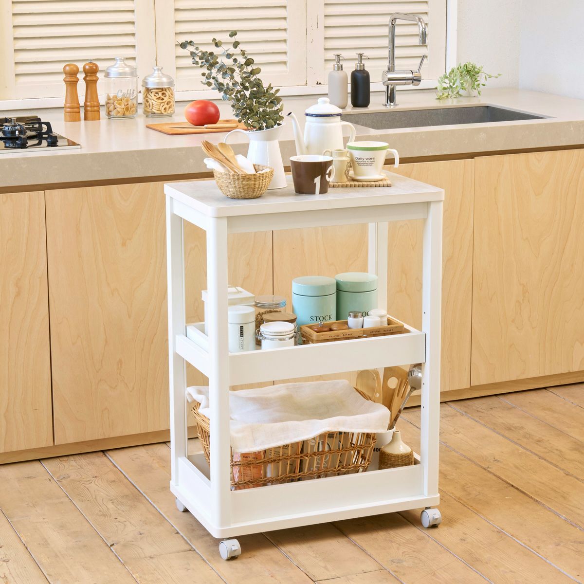 キッチン収納 ホワイト（白木目）系 | 家具インテリア通販のSHIRAI