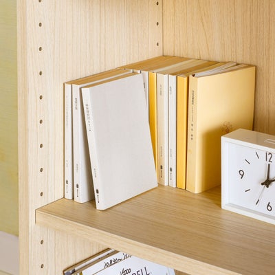 文庫本を前後に並べて収納できます