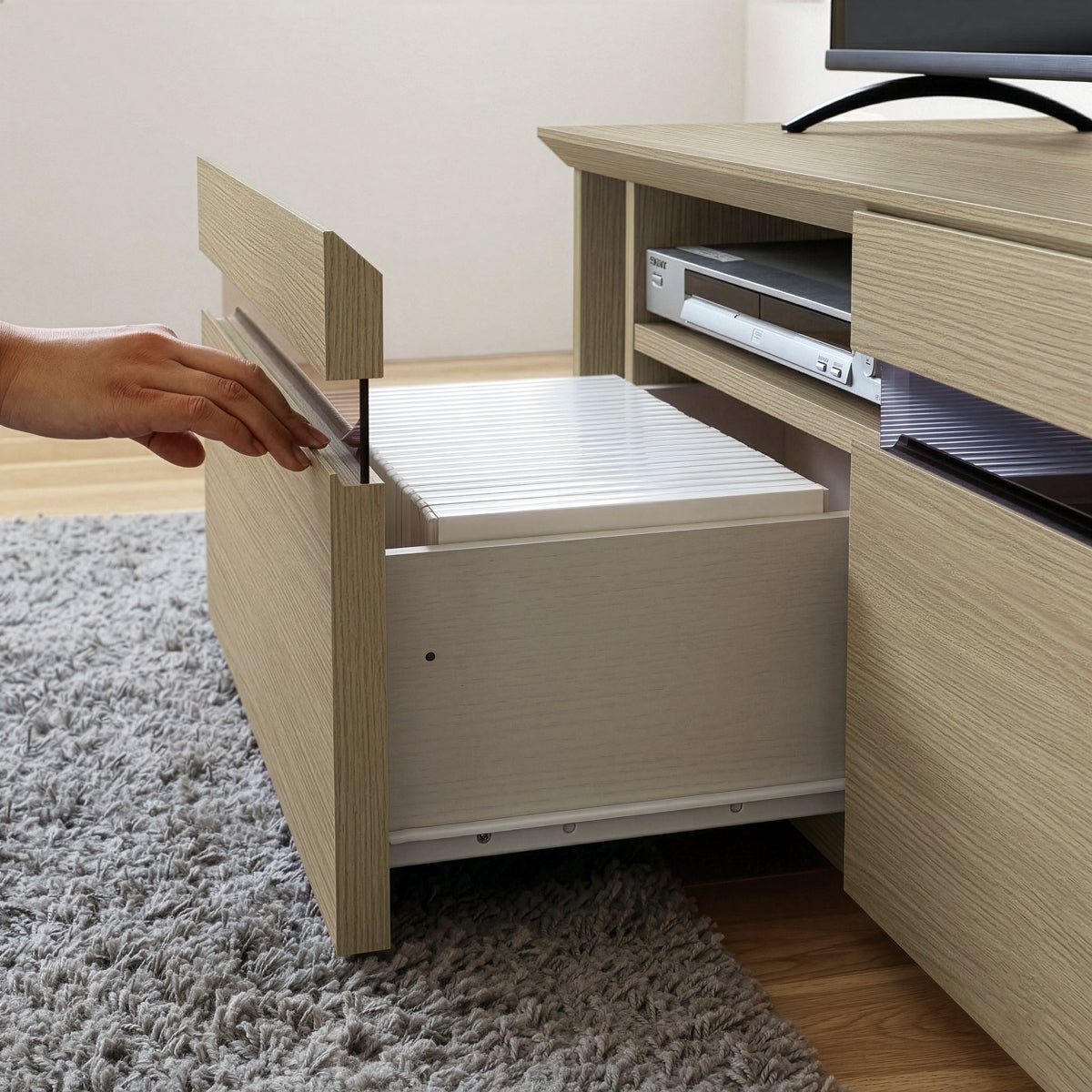 164さま専用】テレビ台 ローボード 引き出し付き 120cm 木目調 楽天