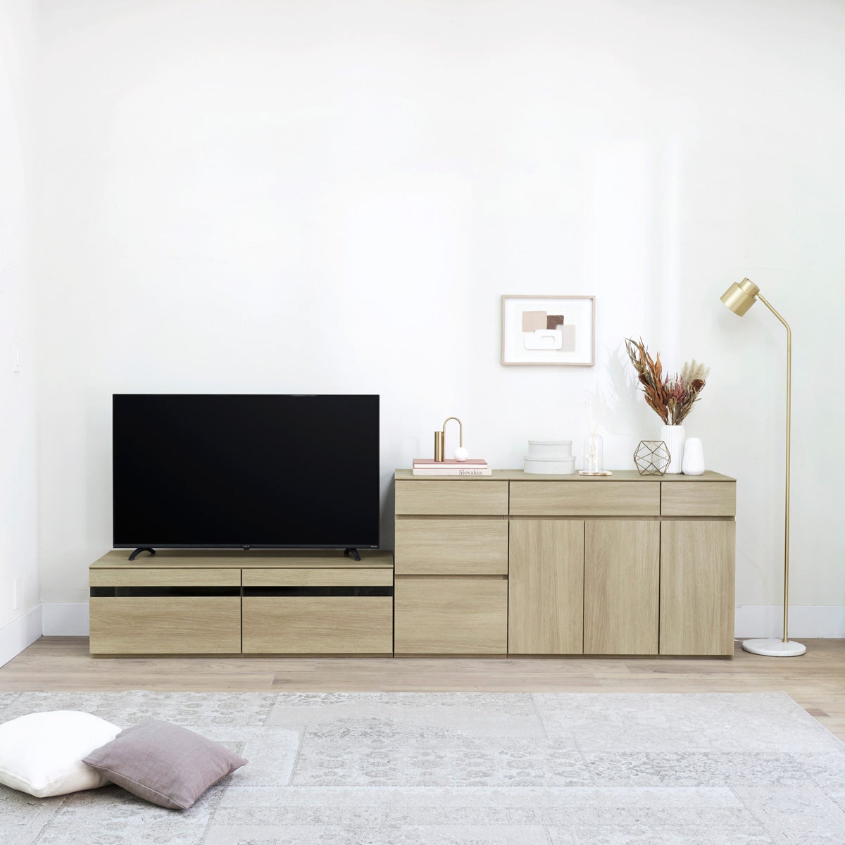 テレビ台 幅120cm 高さ37cm グレー 50V型対応 TVボード ローボード
