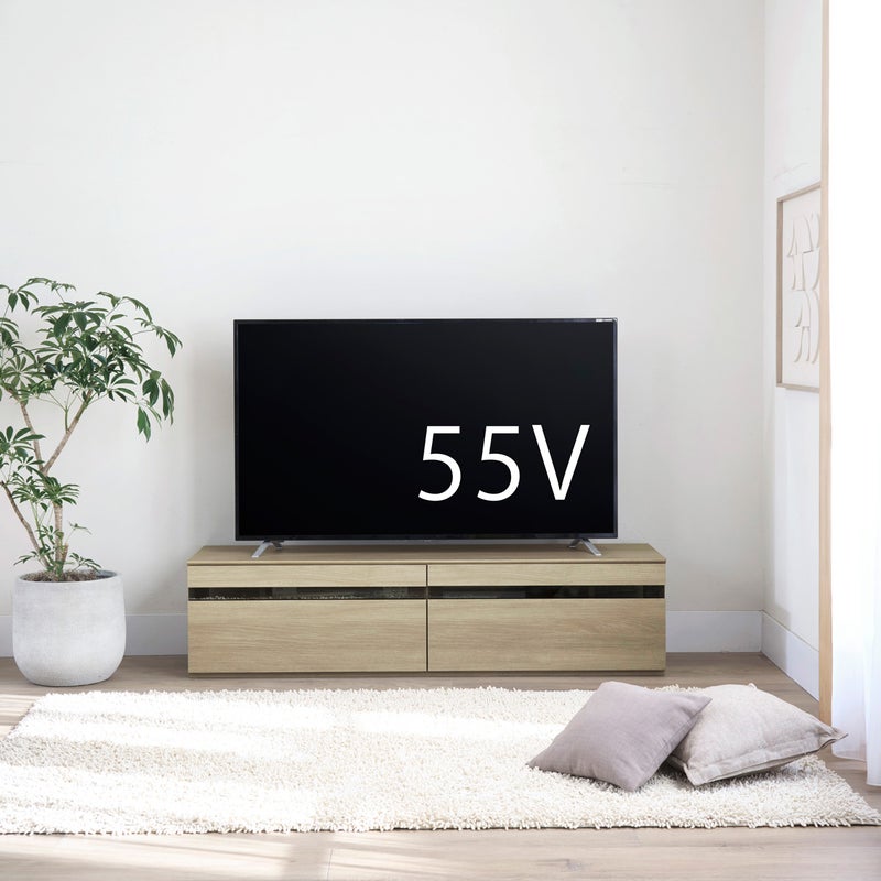 [65V型までのテレビ対応]65V型までのテレビが置ける幅150cmのテレビ台です。※お使いのテレビのサイズ・重量を必ずお確かめください。