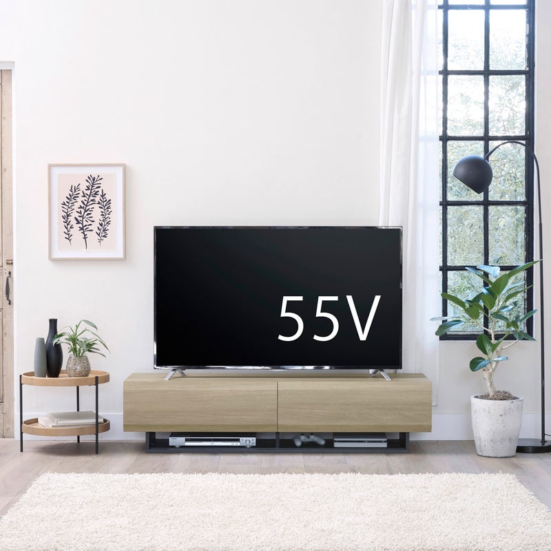 [65V型までのテレビ対応]65V型までのテレビが置ける幅150cmのテレビ台です。※お使いのテレビのサイズ・重量を必ずお確かめください。