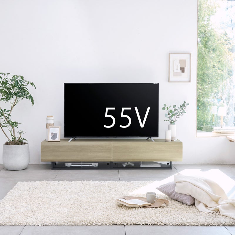 [75V型までのテレビ対応]75V型までのテレビが置ける幅180cmのテレビ台です。※お使いのテレビのサイズ・重量を必ずお確かめください。