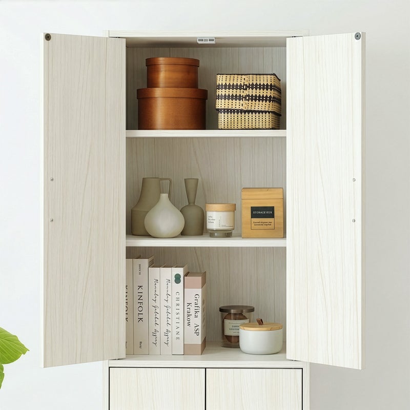 [ストック品やタオルなどの収納に]移動棚の内寸奥行は32.4cm。本やストック品、タオルなどの収納に便利です。