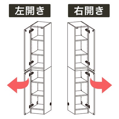 左右どちら開きでも組立可